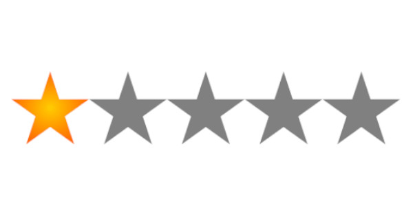 Le score atteint 1,1 étoiles sur 5 en quelques jours (le minimum est de 1.0)